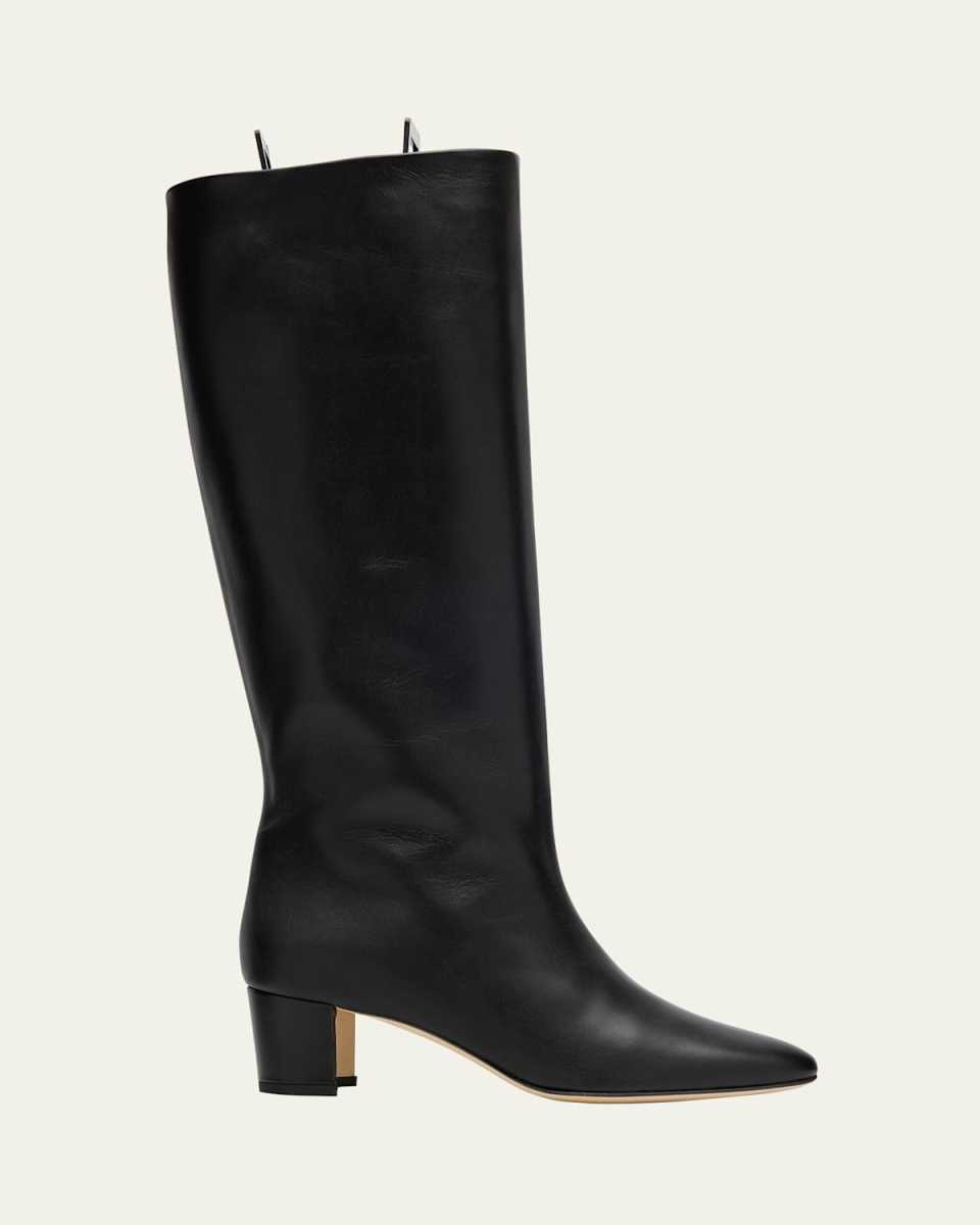Myra Leather Kitten Heel Boots
